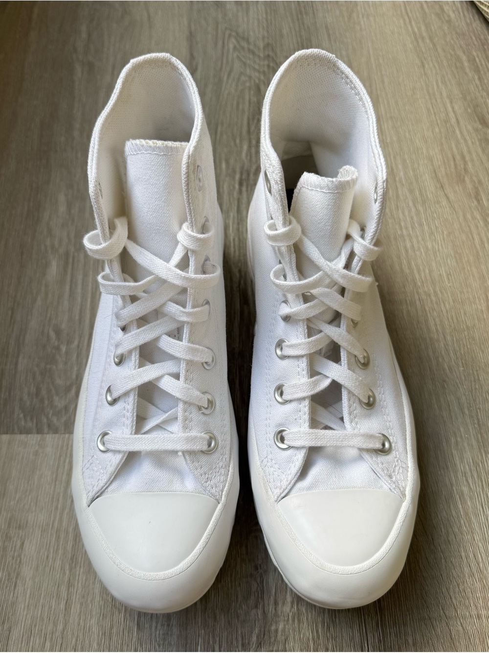 Converse Chuck Taylor Lugged Lift Hi White Canvas Platform Sneakers Women’s 8 - Picture 2 of 9